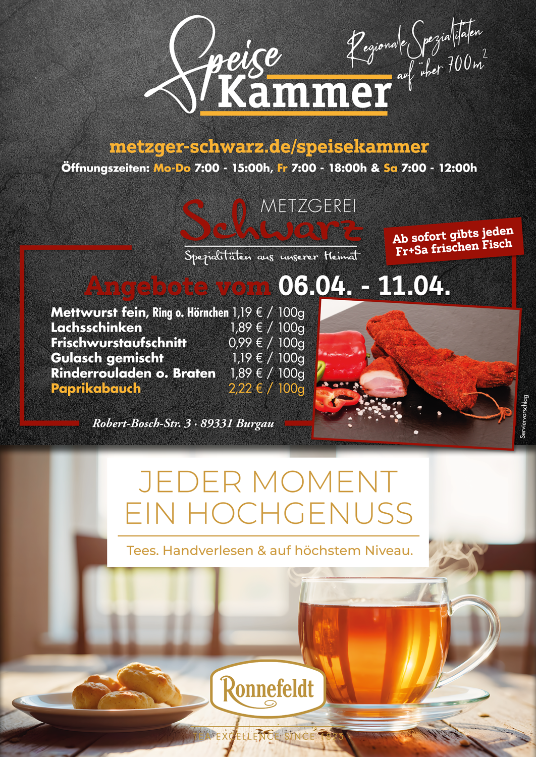 Unsere Wochenangebote für die Speisekammer vom 06.04.2026 - 11.04.2026