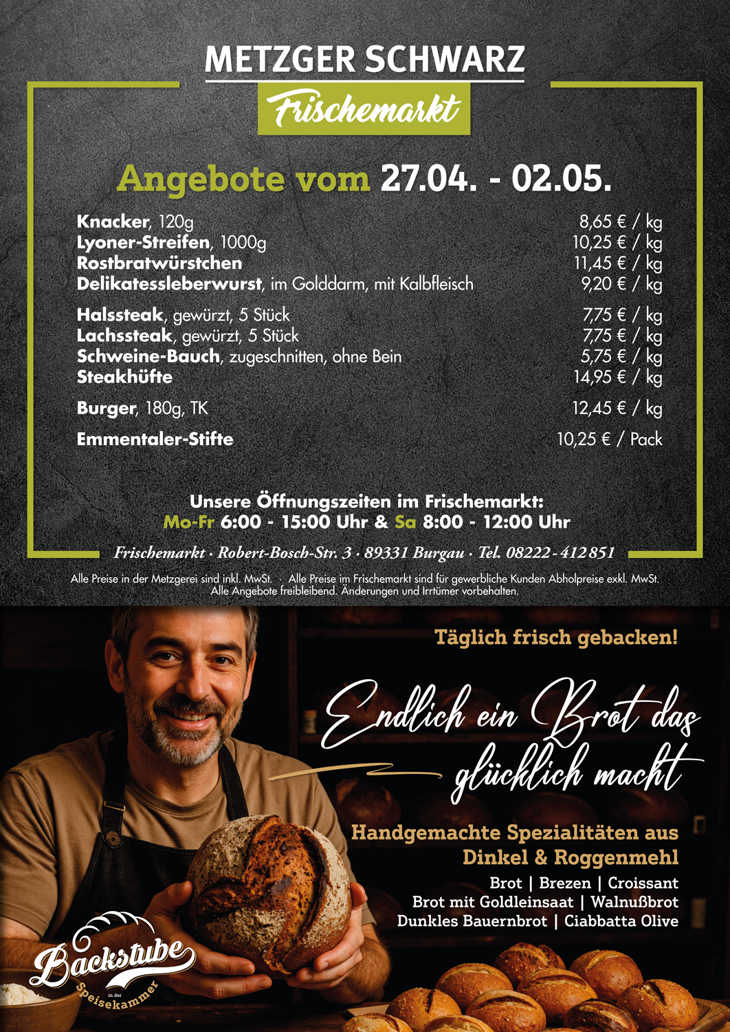 Unsere Wochenangebote für die Speisekammer vom 27.04.2026 - 02.05.2026