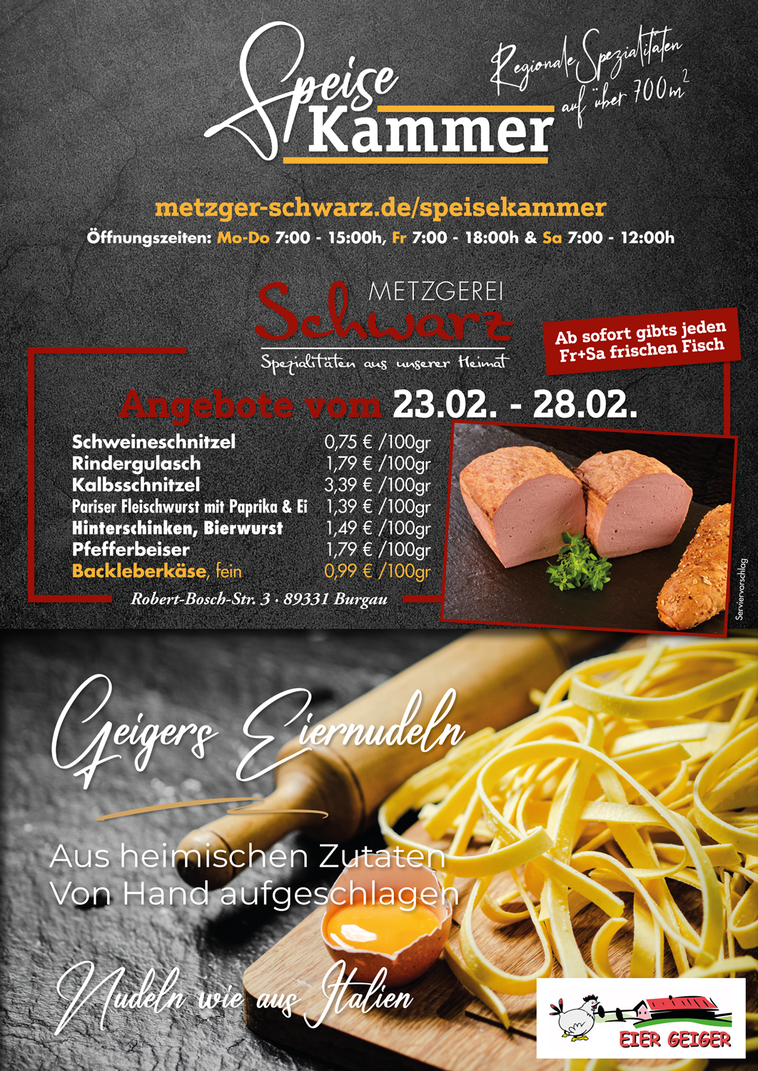 Unsere Wochenangebote für die Speisekammer vom 23.02.2026 - 28.02.2026