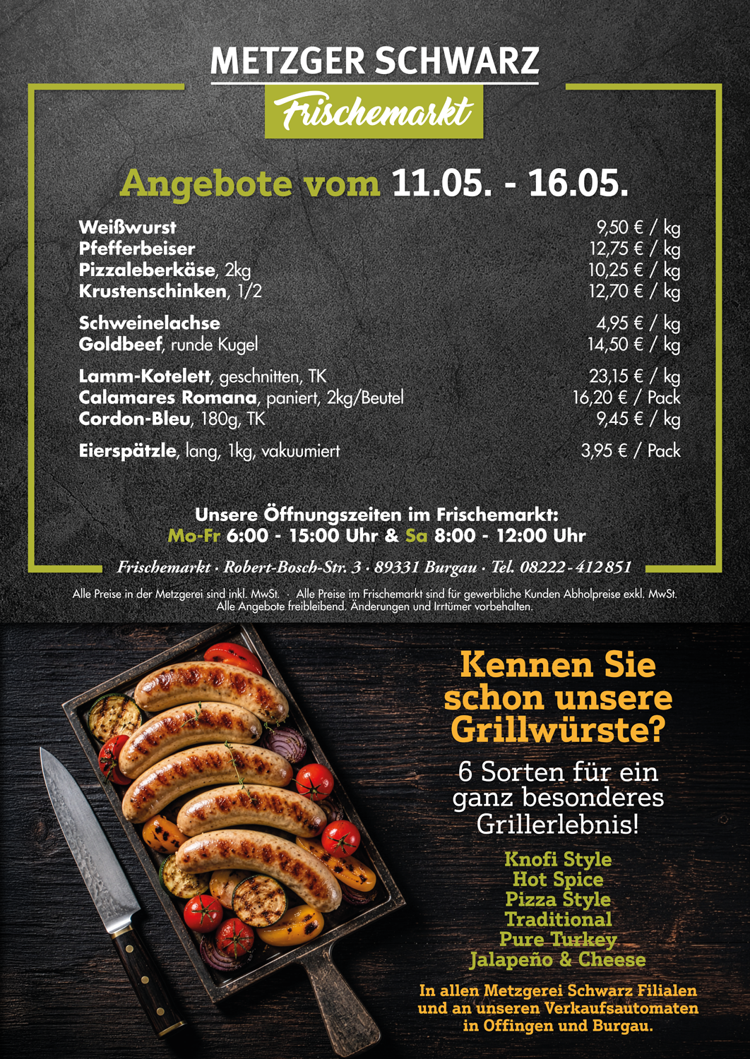 Unsere Wochenangebote für die Speisekammer vom 11.05.2026 - 16.05.2026