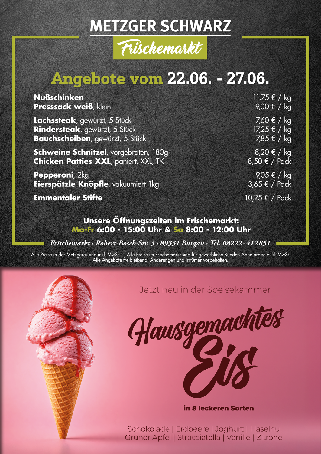 Unsere Wochenangebote für die Speisekammer vom 22.06.2026 - 27.06.2026