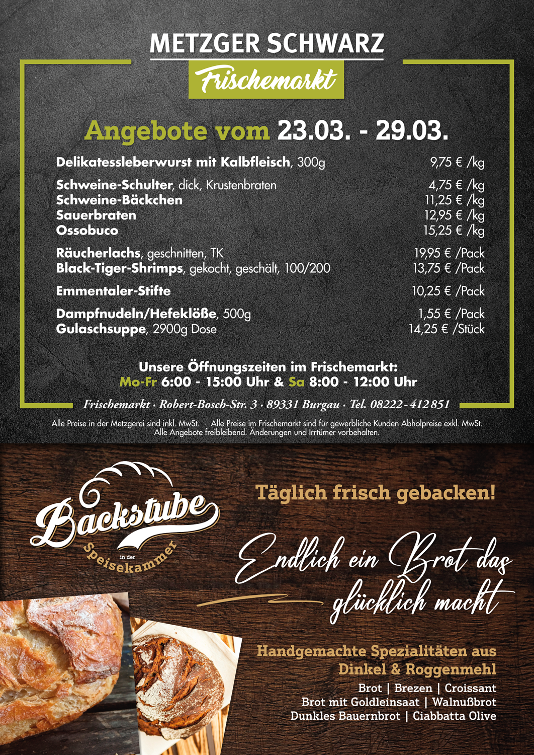 Unsere Wochenangebote für die Speisekammer vom 23.03.2026 - 29.03.2026