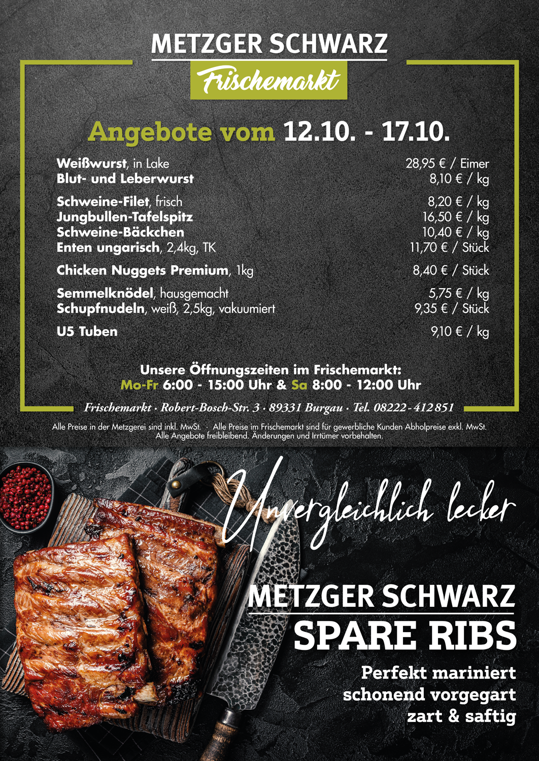Unsere Wochenangebote für die Speisekammer vom 12.10.2026 - 17.10.2026