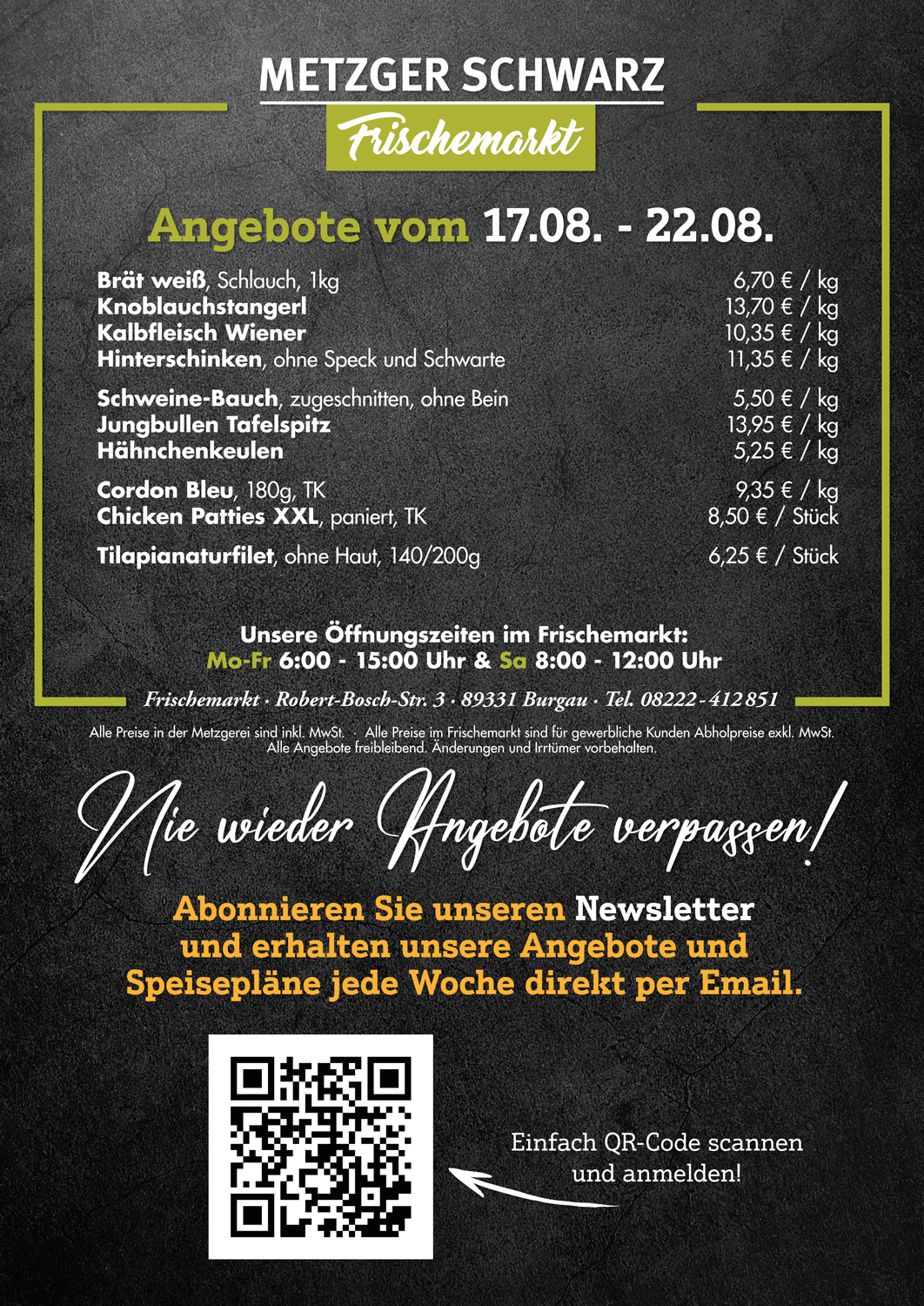 Unsere Wochenangebote für die Speisekammer vom 17.08.2026 - 22.08.2026
