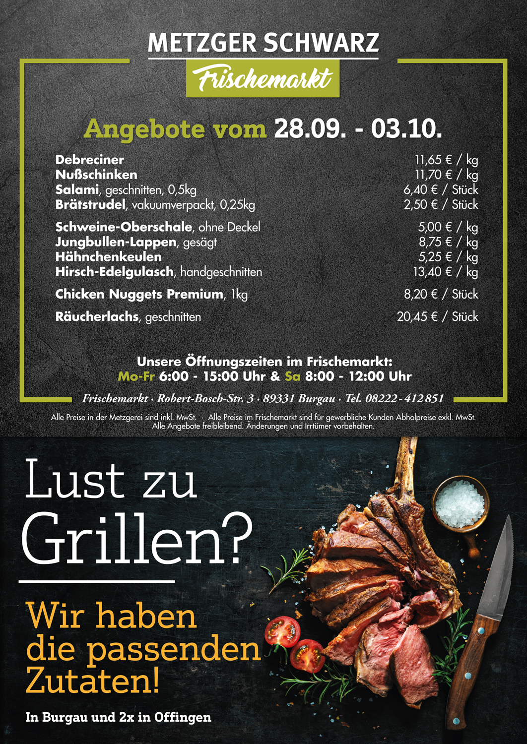Unsere Wochenangebote für die Speisekammer vom 28.09.2026 - 03.10.2026