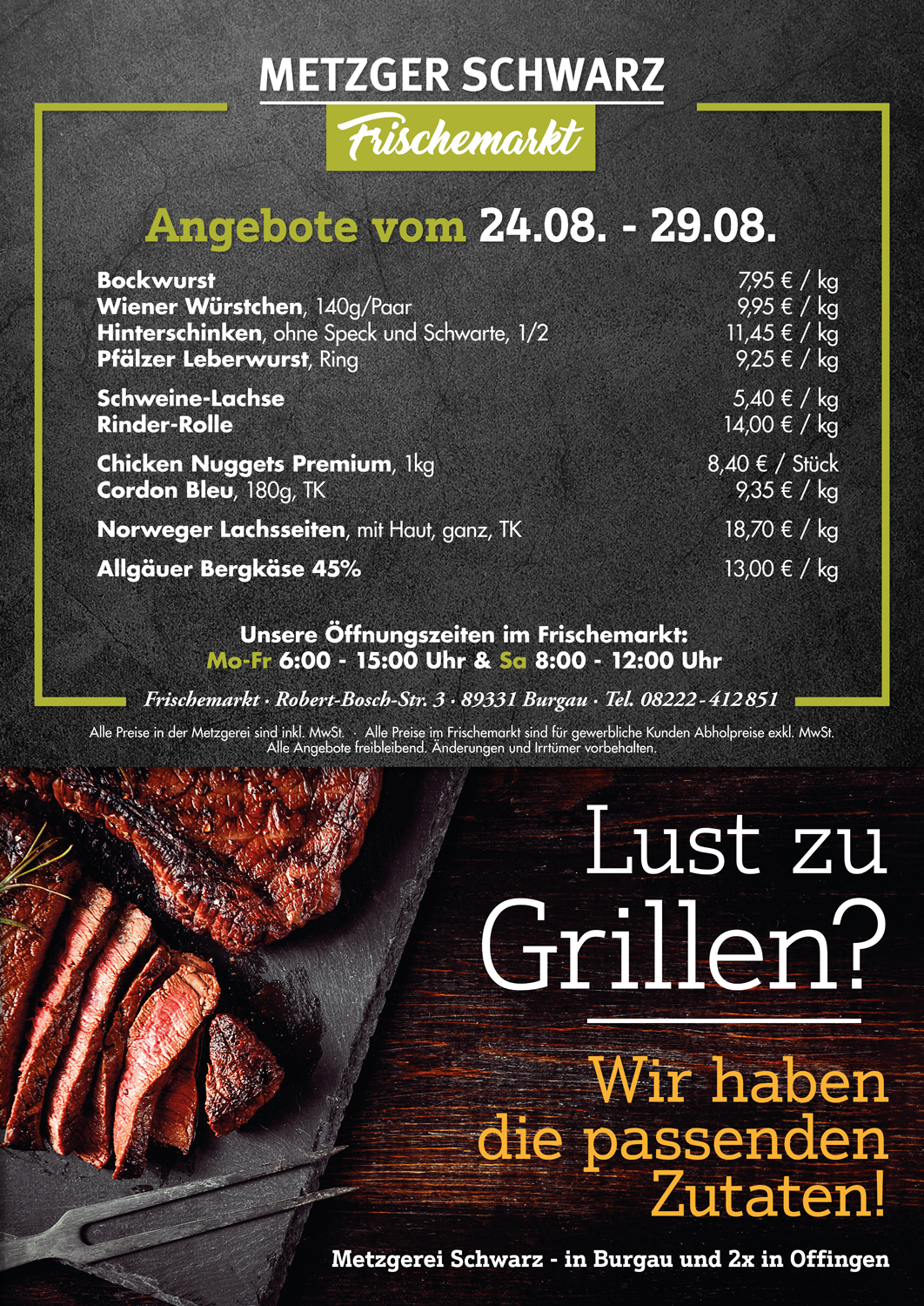 Unsere Wochenangebote für die Speisekammer vom 24.08.2026 - 29.08.2026