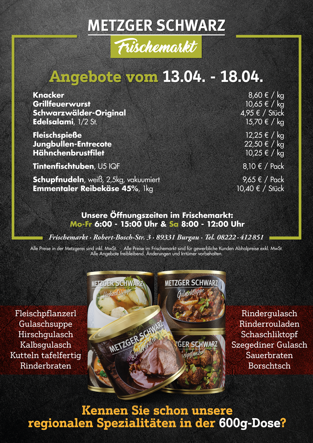 Unsere Wochenangebote für die Speisekammer vom 13.04.2026 - 18.04.2026