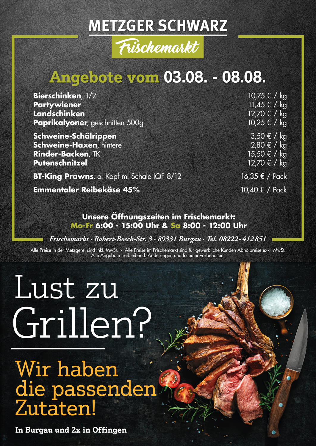 Unsere Wochenangebote für die Speisekammer vom 03.08.2026 - 08.08.2026
