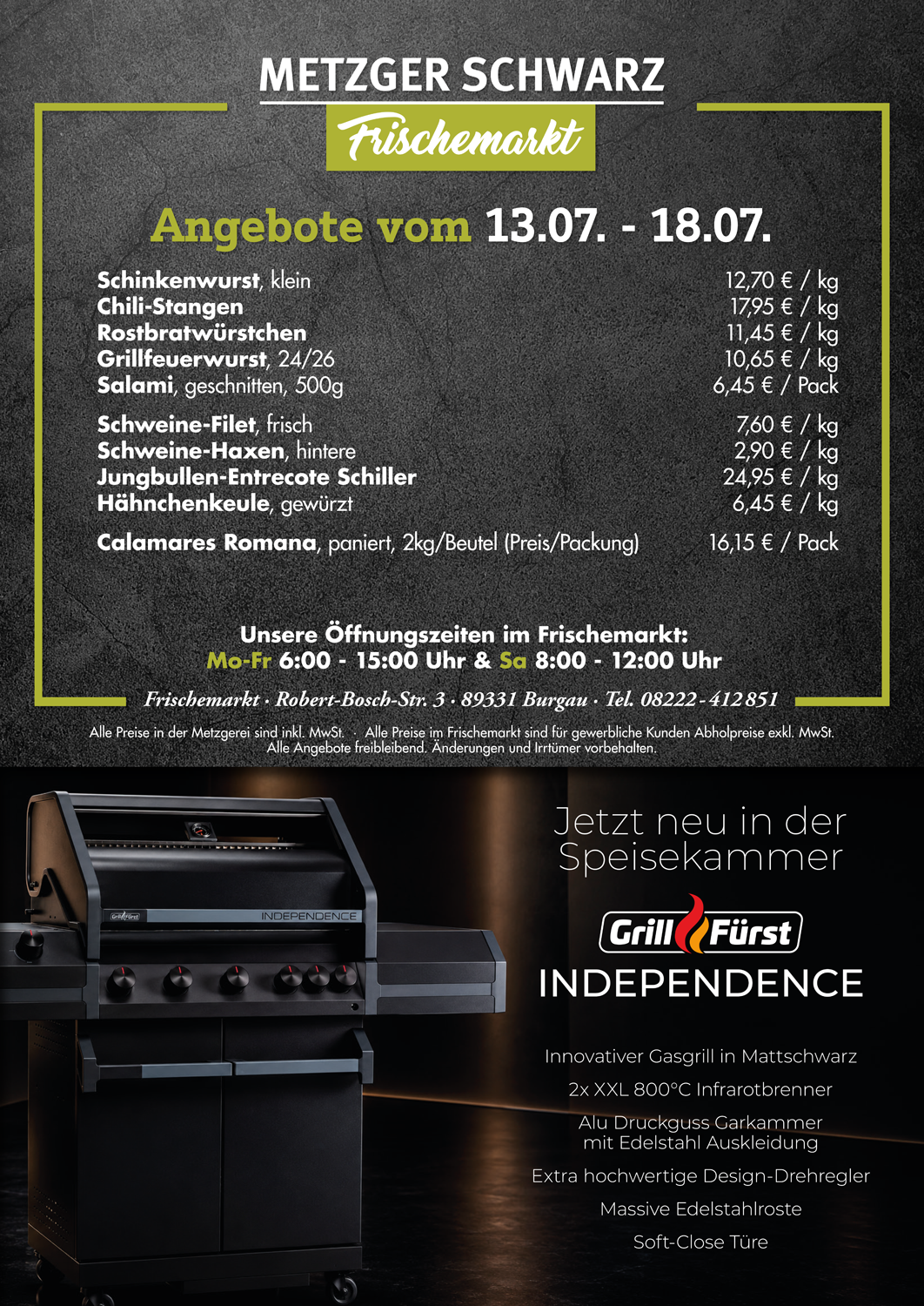 Unsere Wochenangebote für die Speisekammer vom 13.07.2026 - 18.07.2026