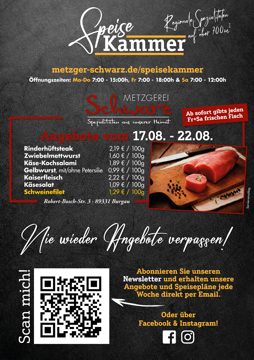 Unsere Wochenangebote für die Speisekammer vom 17.08.2026 - 22.08.2026