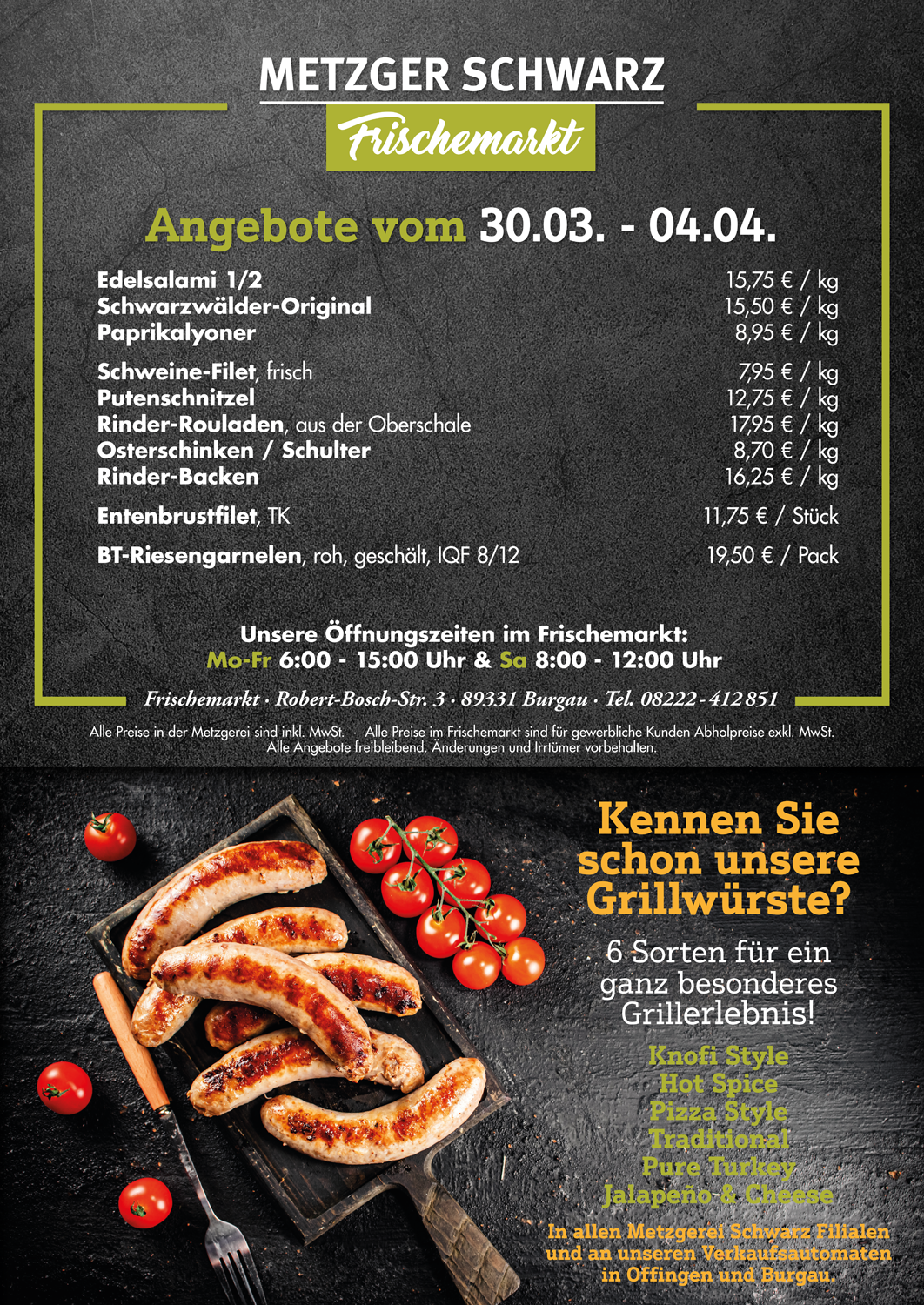 Unsere Wochenangebote für die Speisekammer vom 30.03.2026 - 04.04.2026