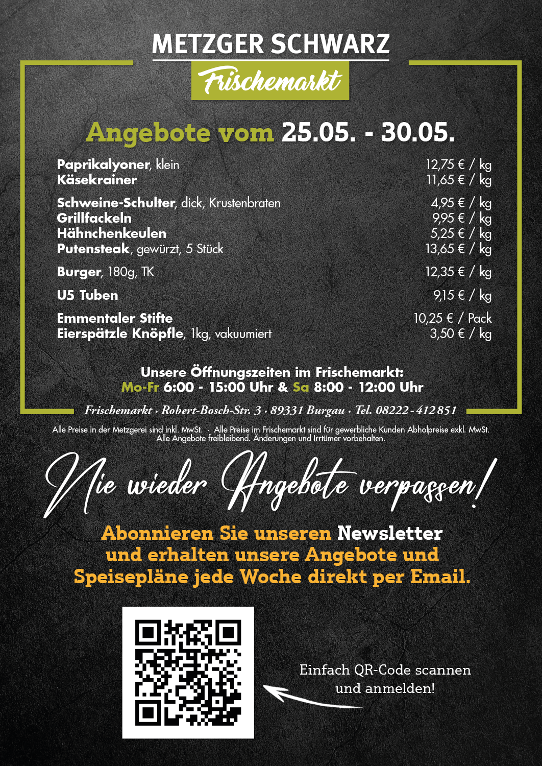 Unsere Wochenangebote für die Speisekammer vom 25.05.2026 - 01.06.2026