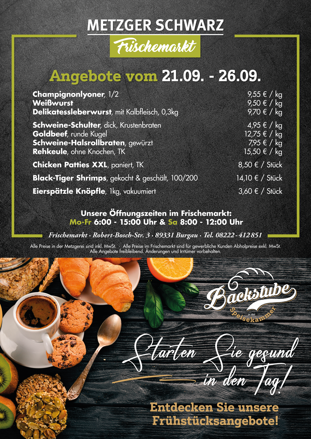Unsere Wochenangebote für die Speisekammer vom 21.09.2026 - 26.09.2026